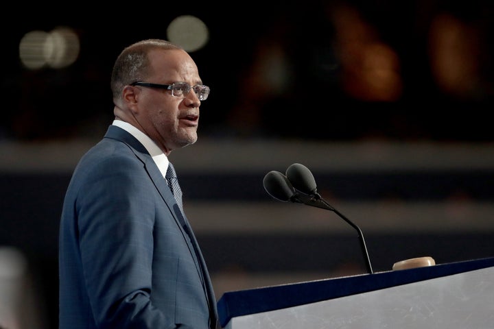 he Eagle Academy principal David Banks delivers remarks on the second day of the Democratic National Convention.