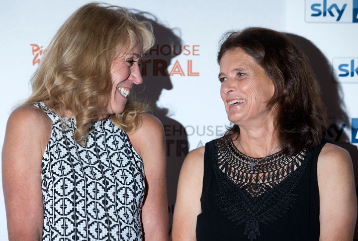 <strong>Well, they can laugh about it now... Mary Decker and Zola Budd in London this week for their film premiere</strong>