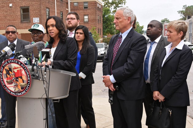 Mosby holds a news conference on Wednesday, July 27, 2016,&nbsp;on the&nbsp;corner where Freddie Gray...
