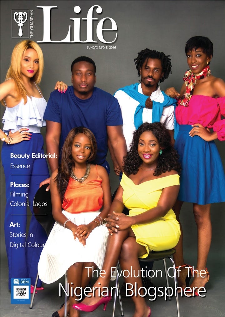From L-R Standing: Ez of Beauty In Lagos, Nosa of EatDrinkLagos, Bankole of TechCabal, and Cassie of Cassiedaves. Sitting: Folly of EatDrinkLagos, and Sisi Yemmie of sisiyemmie.com
