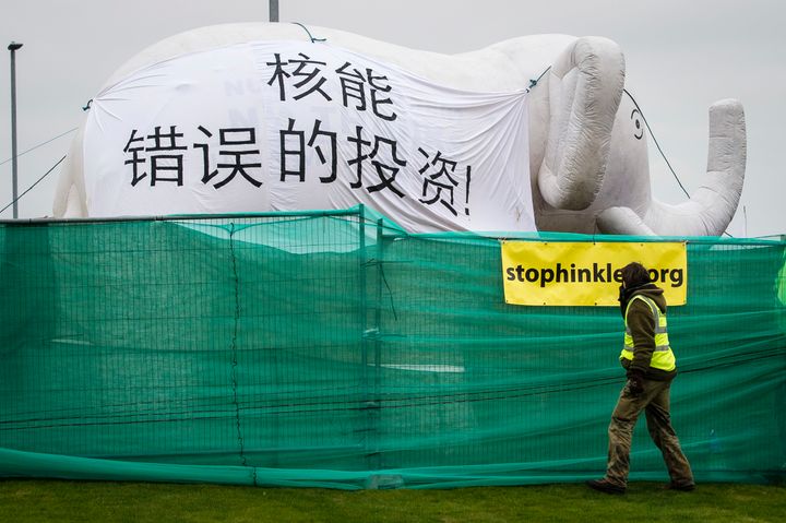 Environmentalists' 'white elephant' protest at Hinkley Point