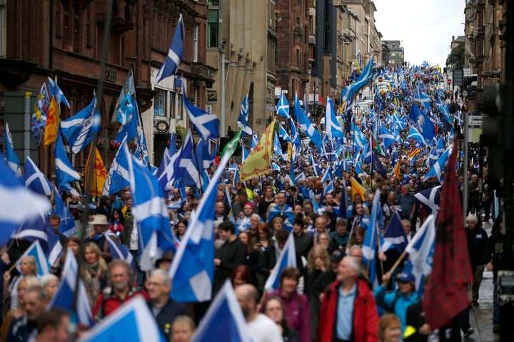 The march began in Glasgow's botanical gardens.