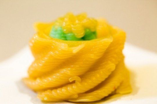 An example of 3D printed food, created by one of Lipson's students.