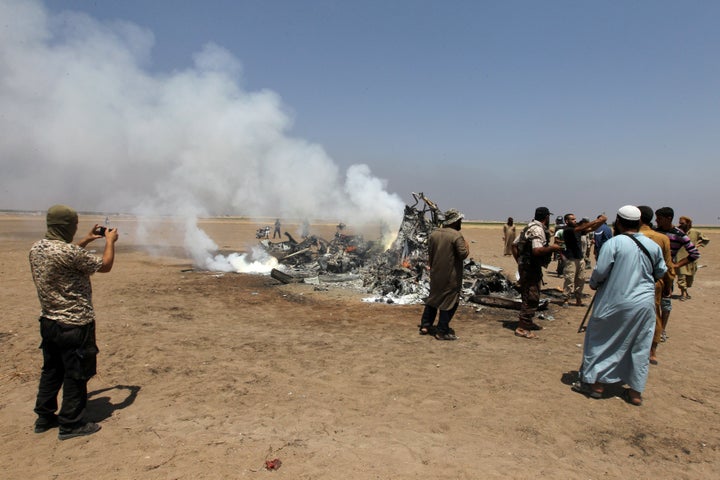 A Russian helicopter was shot down in rebel-held Idlib province on Monday.