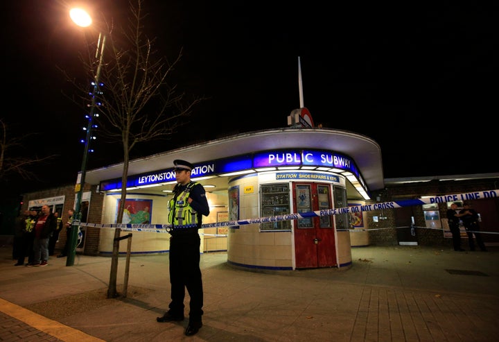 A police cordon at the scene of the attack