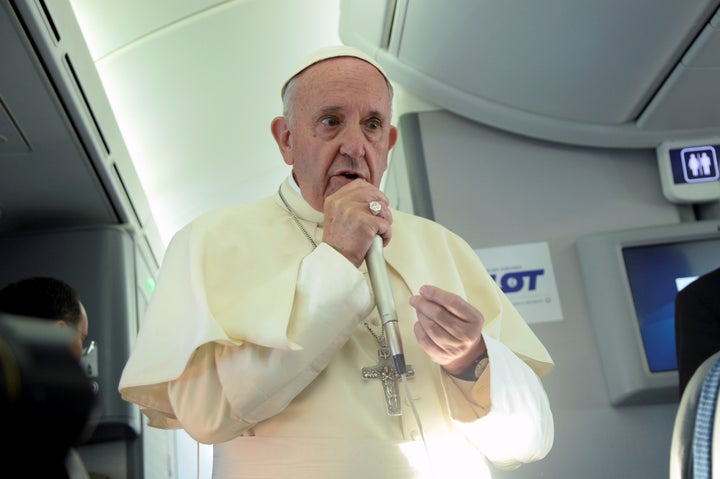 <strong>Pope Francis tells journalists: 'I believe that in every religion there is always a little fundamentalist group'</strong>