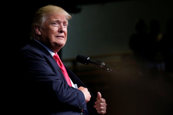 Republican presidential nominee Donald Trump speaks at a campaign rally in Scranton, Pennsylvania, U.S., July 27, 2016.