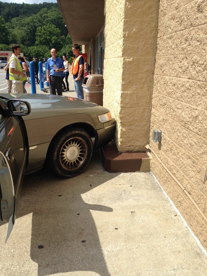 Luckily, the dogs, the car and the building were all more or less unharmed.