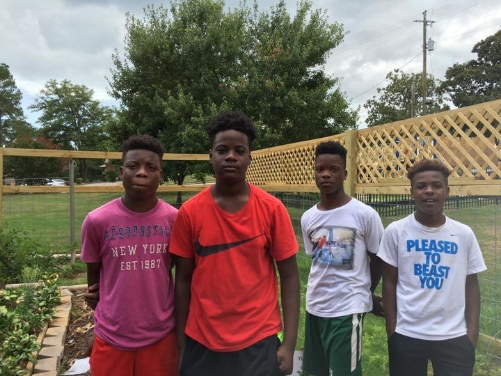 From left to right: Desmond Woodard, Dylik Smith, Jalen Parham and Deion Woodard.