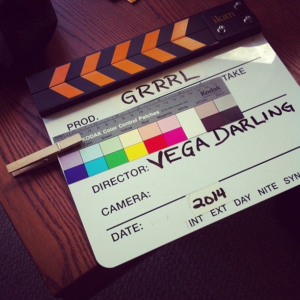 Clapboard Set Still from GRRRL: 25 Years of Riot Grrr