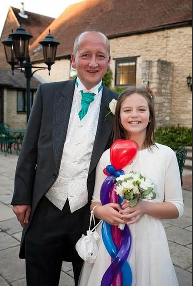 <strong>Robin Chard, pictured with his daughter Erin Parker, died during RideLondon on Sunday</strong>