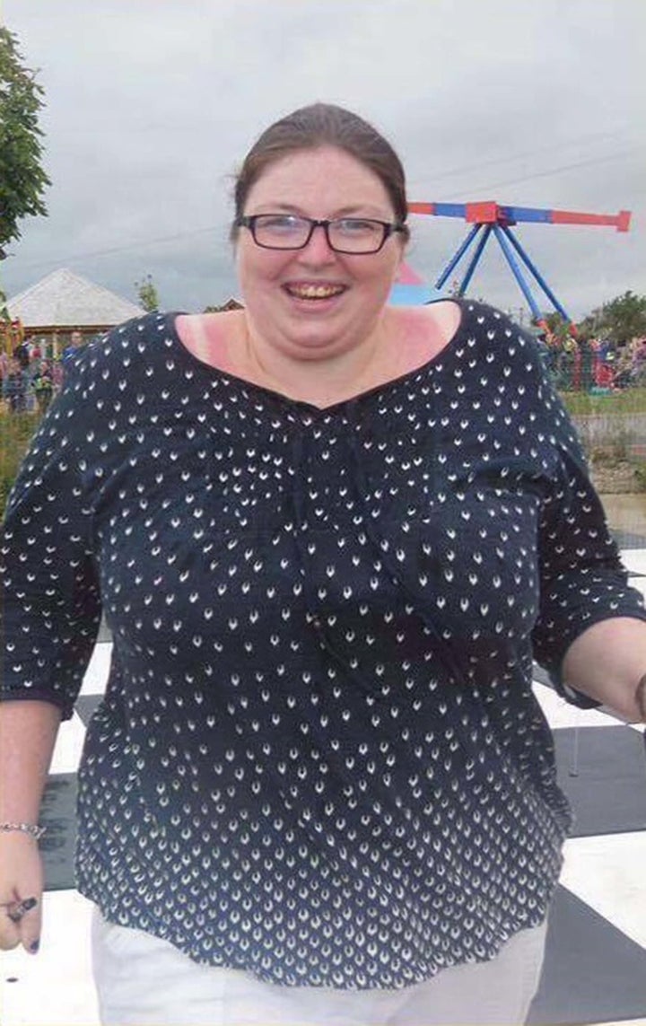 Lorraine O'Loughlin before she lost seven and a half stone.