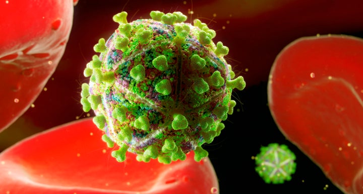 <strong>HIV virus particle.</strong>