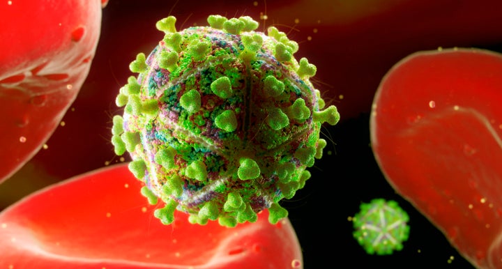 HIV virus particle.