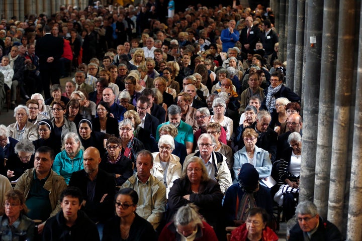 Hundreds of people attended a funeral for slain French priest Father Jacques Hamel at the Cathedral in Rouen.