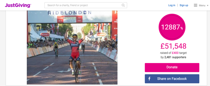 Robin Chard's fundraising page for Cancer Research UK has surpassed £50,000