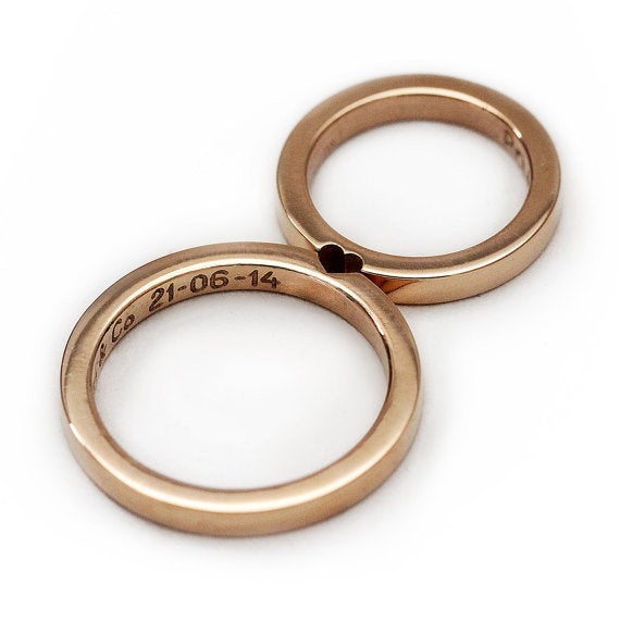 14k rose gold ring set, $960. 