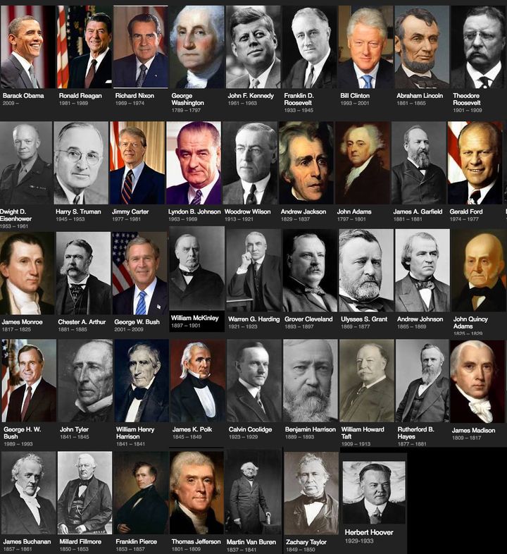 These are the photos that come up in a Google search for U.S. president. Yes, they're all men.