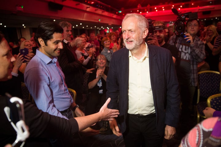 Jeremy Corbyn at a campaign rally in Brighton