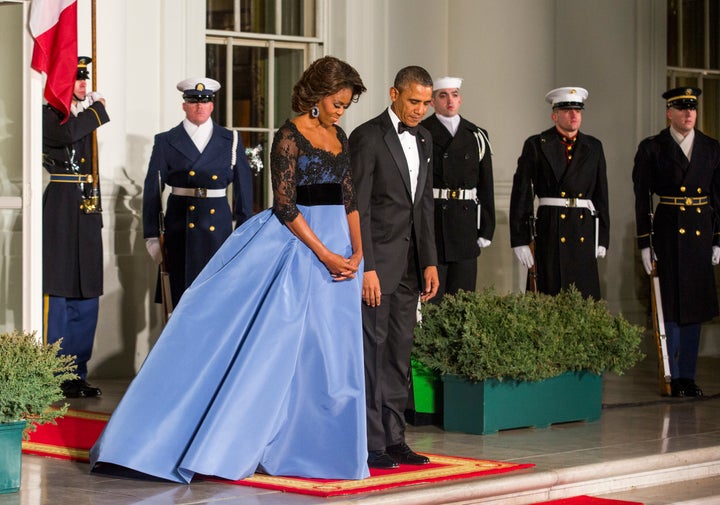 At the French state dinner, February 2014. 