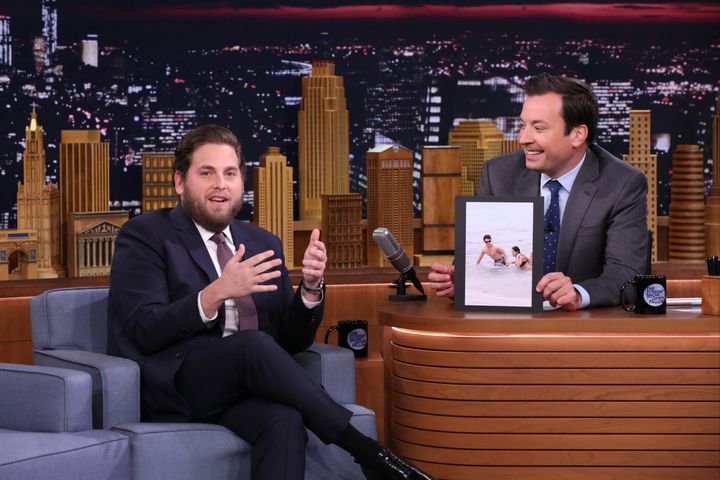 Actor Jonah Hill during an interview with host Jimmy Fallon on Aug. 2, 2016.