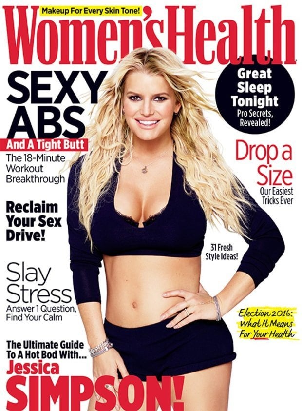 Jessica Simpson covers the September issue of Women's Health magazine. 