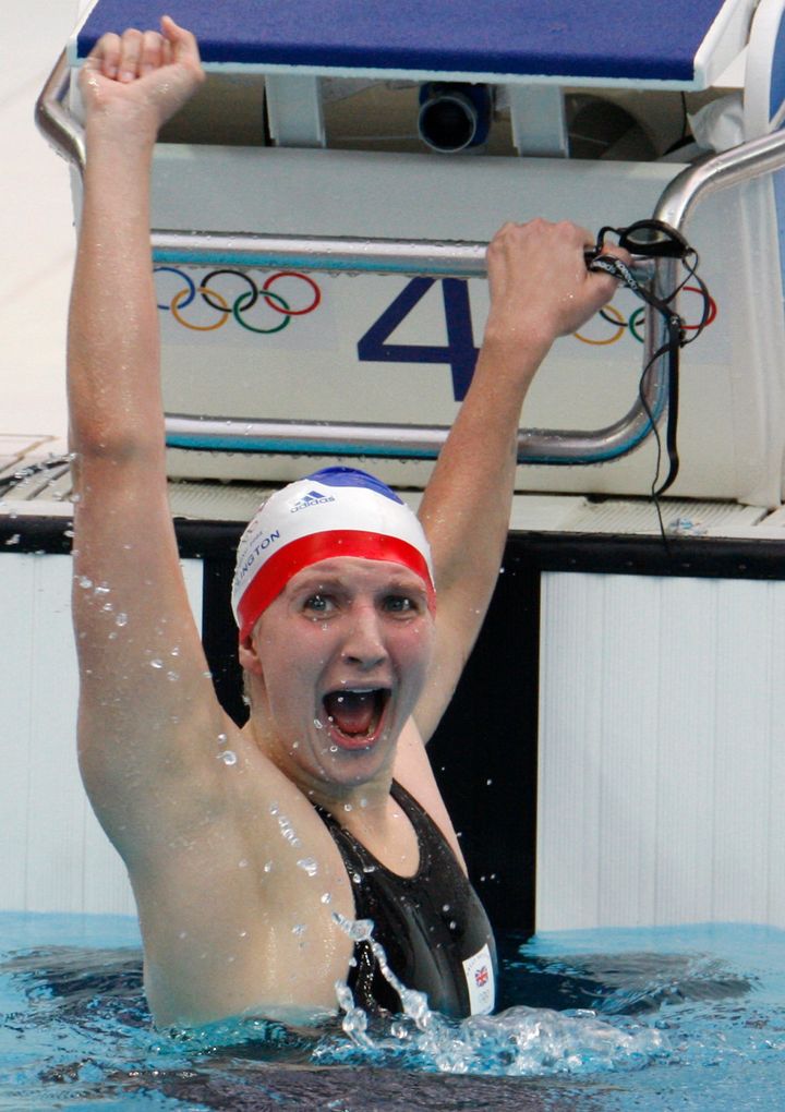 "Sheer relief" - Rebecca Adlington in 2008 after winning the 800m freestyle final