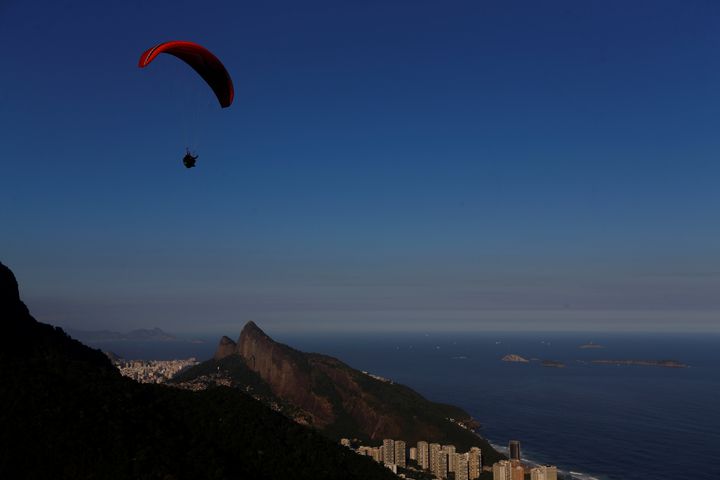 A view of Morro Dois Irmao from Pedra Bonita mountain.
