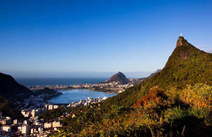 Tijuca Forest and the statue of Christ the Redeemer in Rio de Janeiro, Brazil.