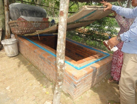 A new ZECC ready to keep vegetables cool in Cambodia.