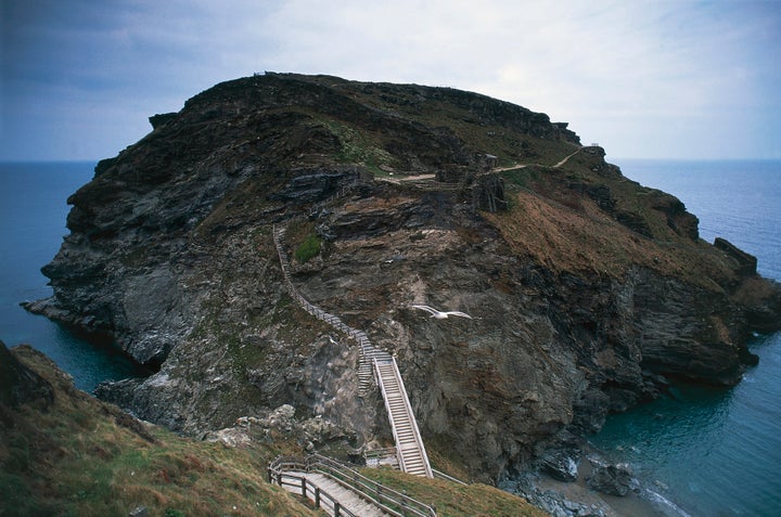 Walkways along the ruins of Tintagel Castle.