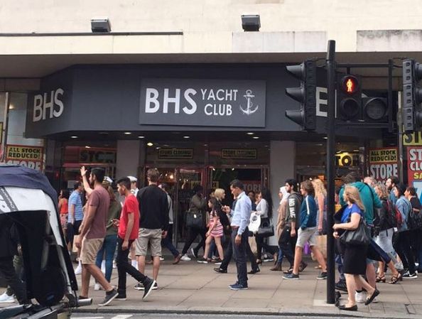 <strong>Scenes outside the soon-to-be closed BHS store targeted by pranksters</strong>