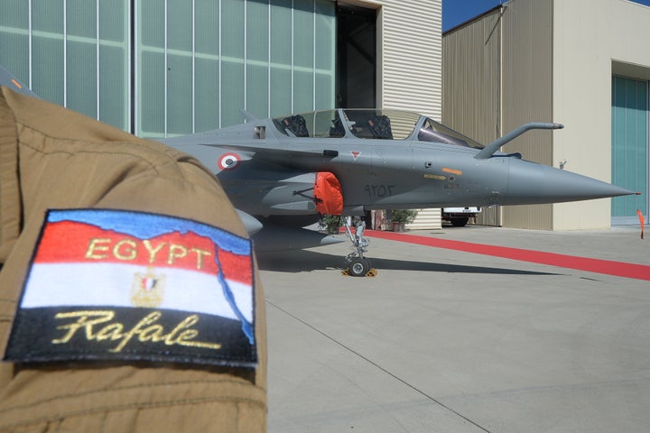 One of three French made Rafale fighter jets for Egypt air force is pictured at an air base in the southern France city of Is