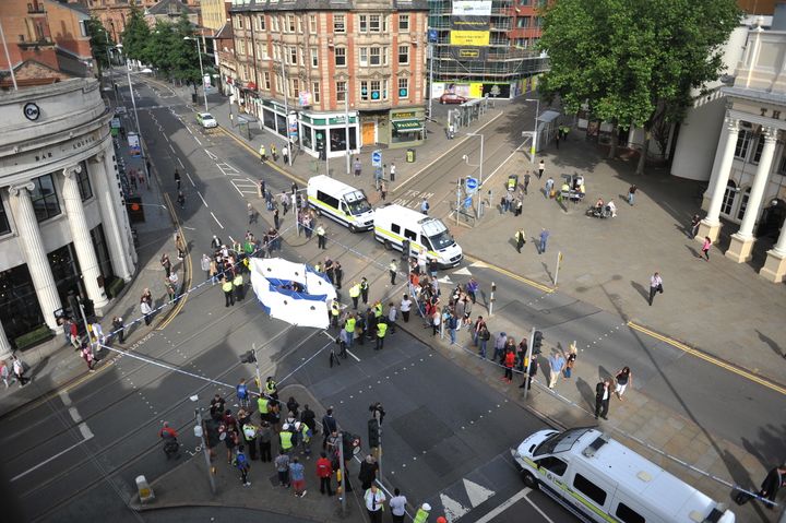 Black Lives Matter protesters brought Nottingham city centre to a standstill on Friday.