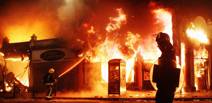 Buildings were set alight in Tottenham after Duggan died.