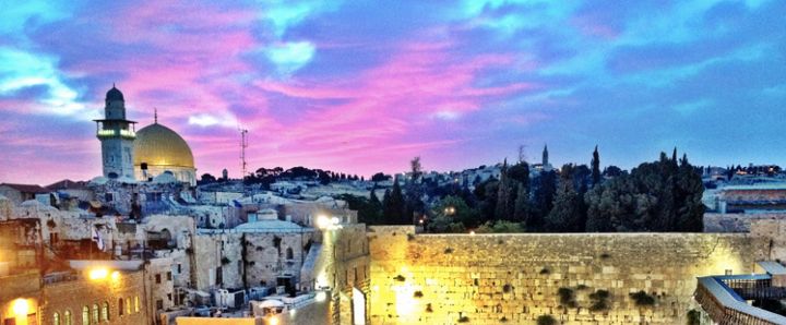 Jerusalem's Old City at dusk
