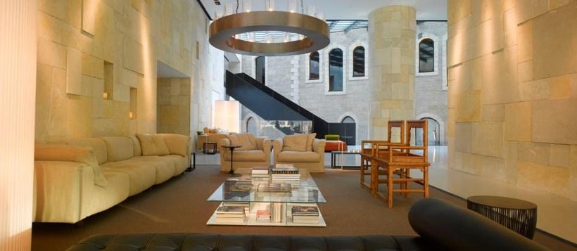 The lobby of the Mamilla Hotel in Jerusalem