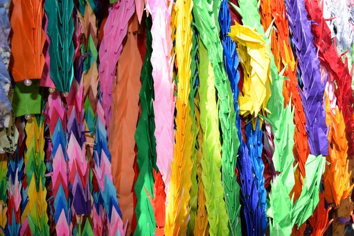 Paper cranes in Hiroshima's Peace Memorial Park.