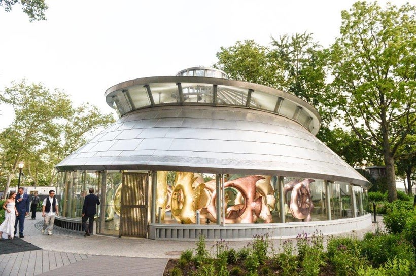 A nautilus shell shaped pavilion
