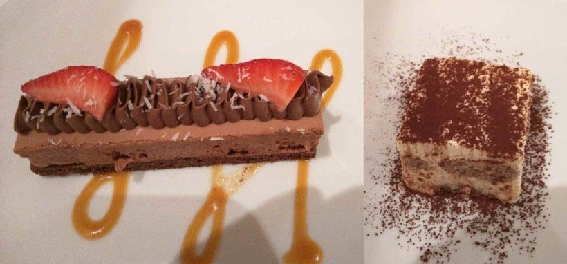 Mousse al cioccolato and Tiramisu are among the deserts