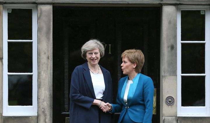 Scotland's First Minister, Nicola Sturgeon with Prime Minister Theresa May in Edinburgh
