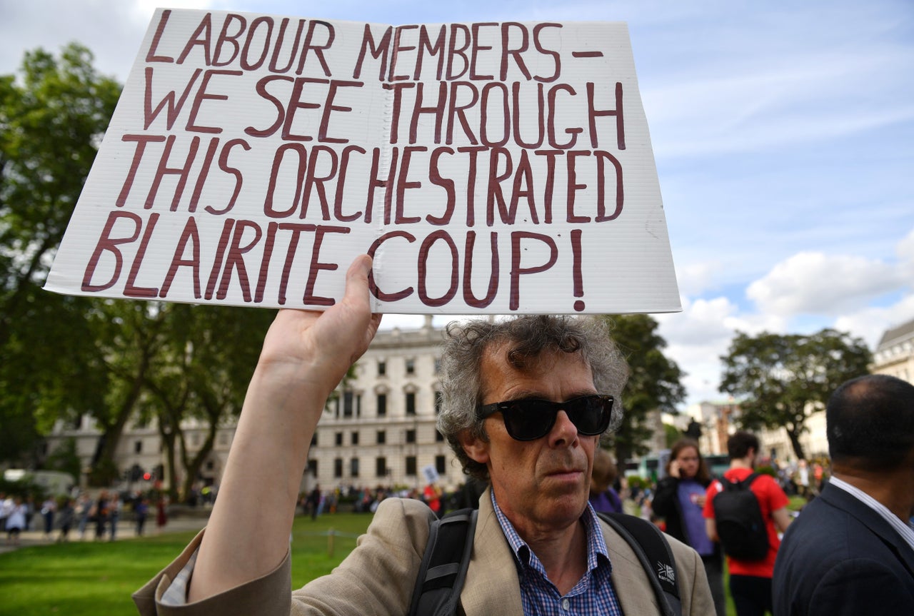 A 'Keep Corbyn' protestor