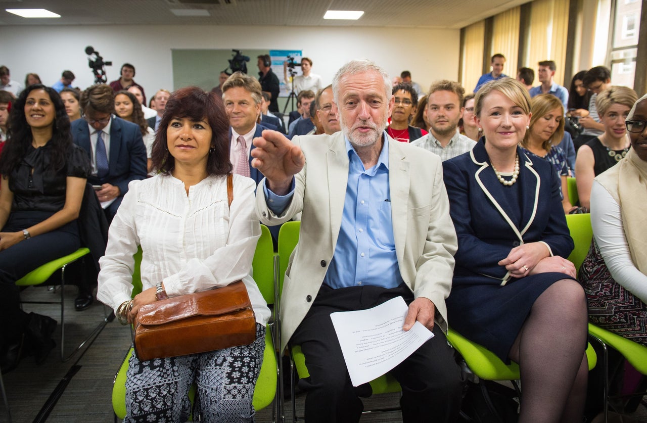 Corbyn's wife Laura Alvarez at his leadership campaign launch