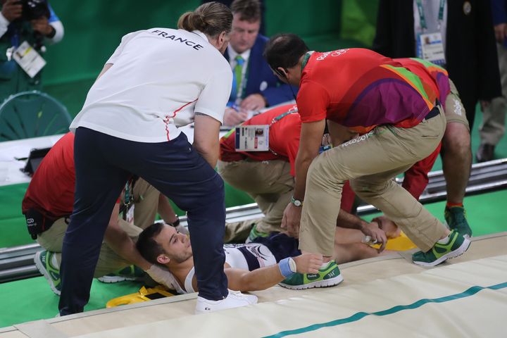 <strong>Samir Ait Said suffered a horrific leg break during the men's vault</strong>