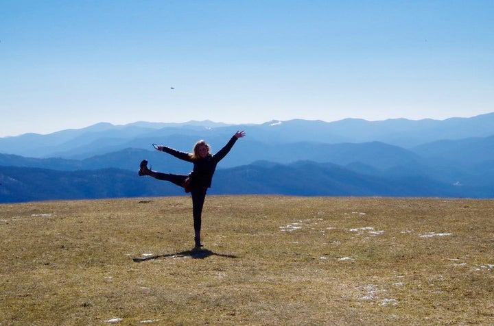 The author goofing around at Max Patch, North Carolina.