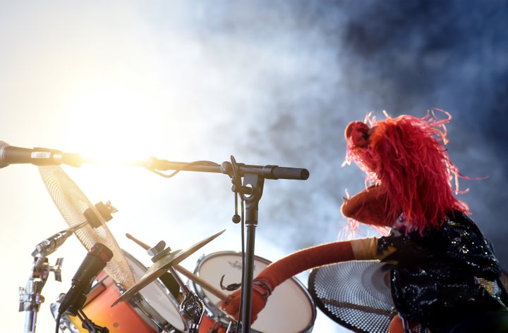 Drummer Animal of Dr. Teeth and the Electric Mayhem performing at the Outside Lands Music and Arts Festival at Golden Gate Park in San Francisco.