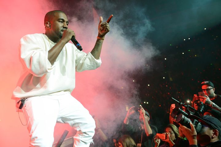 Kanye West performs onstage at the Power 106 Powerhouse show on June 3, 2016 in Anaheim, California.