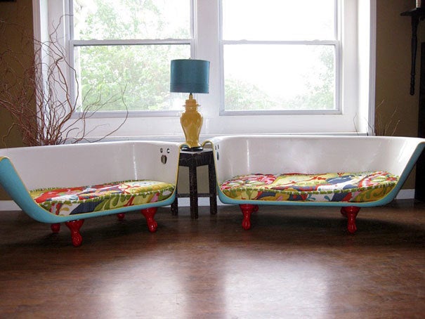 Upcycled Bathtub transformed into Sofa