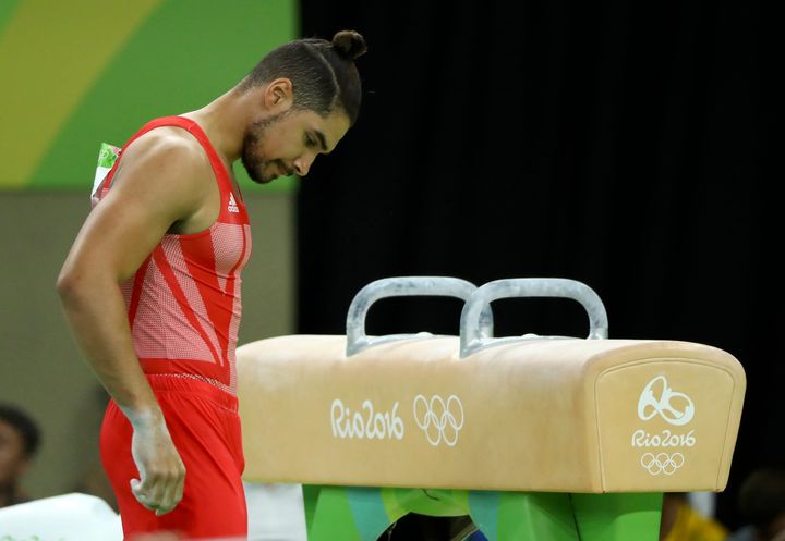 Louis Smith suffered a fall during his pommel horse routine
