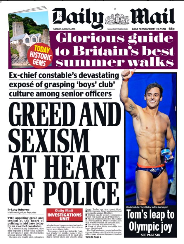 The Daily Mail's front page